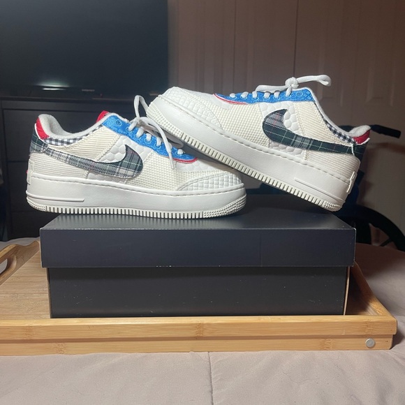 Nike Air Force 1 Shadow Sail Green and University Blue Multicolor - Picture 2 of 15